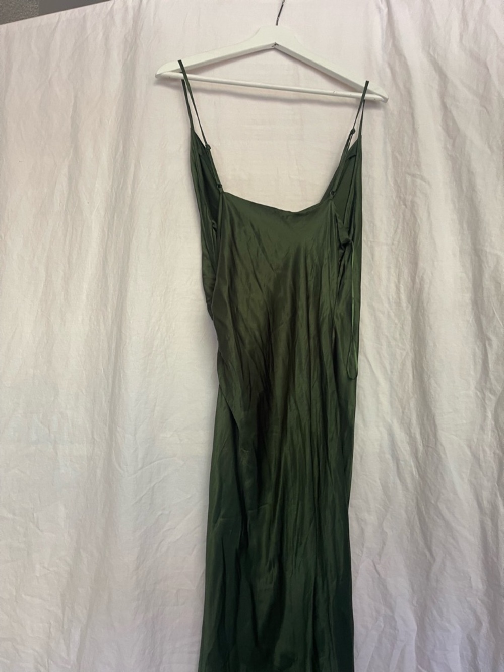Zara Satin Slip Dress Ruched Side Midi Maxi Cocktail & Evening Wear Size L NEW - Picture 8 of 16